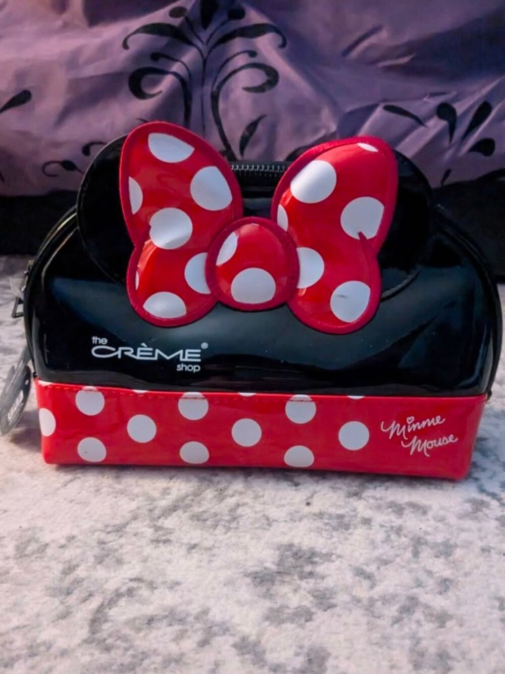The Creme Shop Disney Minnie Mouse Red & Black Clutch w/ White Polka Dots